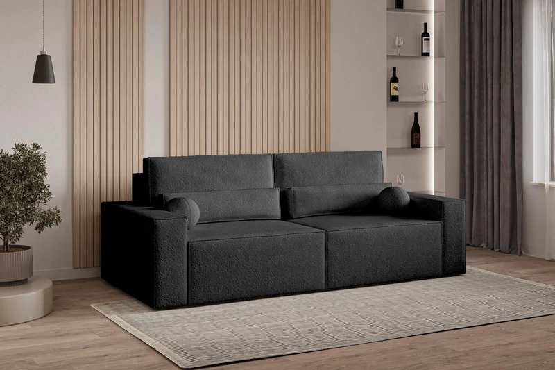 Schlafsofa – Brazil – 248 cm mit Bettkasten & Bouclé-Bezug