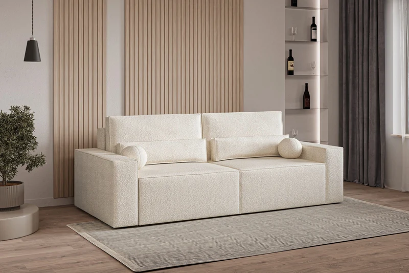 Schlafsofa – Brazil – 248 cm mit Bettkasten & Bouclé-Bezug