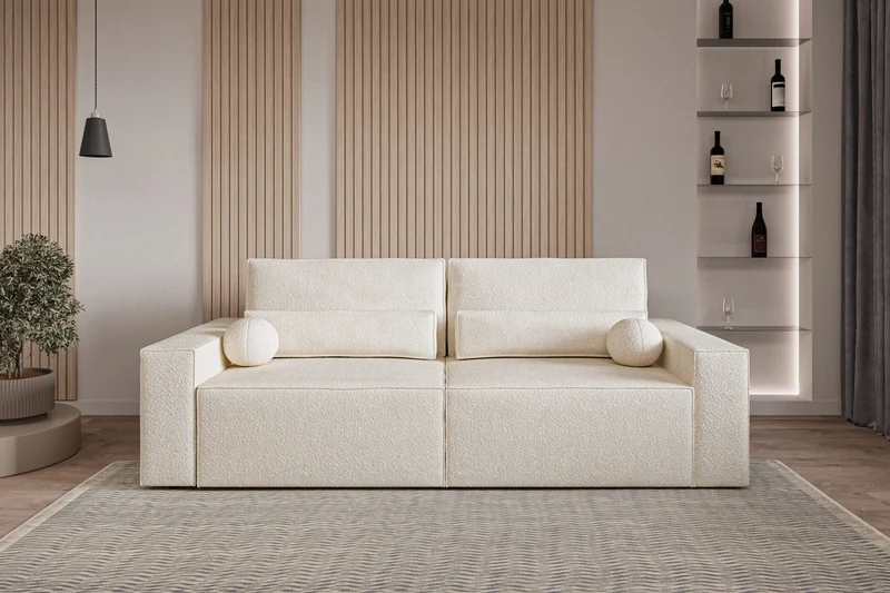 Schlafsofa – Brazil – 248 cm mit Bettkasten & Bouclé-Bezug