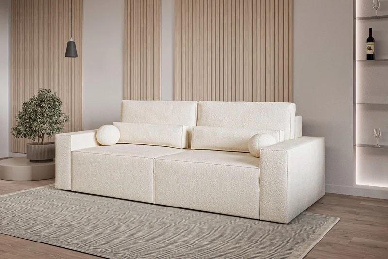 Schlafsofa – Brazil – 248 cm mit Bettkasten & Bouclé-Bezug
