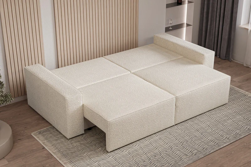 Schlafsofa – Brazil – 248 cm mit Bettkasten & Bouclé-Bezug
