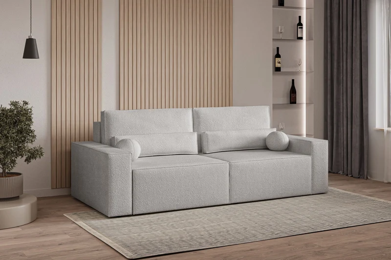 Schlafsofa – Brazil – 248 cm mit Bettkasten & Bouclé-Bezug