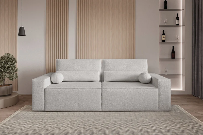 Schlafsofa – Brazil – 248 cm mit Bettkasten & Bouclé-Bezug