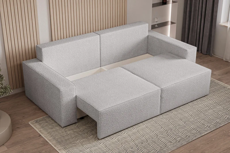 Schlafsofa – Brazil – 248 cm mit Bettkasten & Bouclé-Bezug