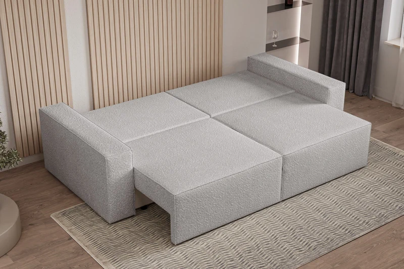 Schlafsofa – Brazil – 248 cm mit Bettkasten & Bouclé-Bezug