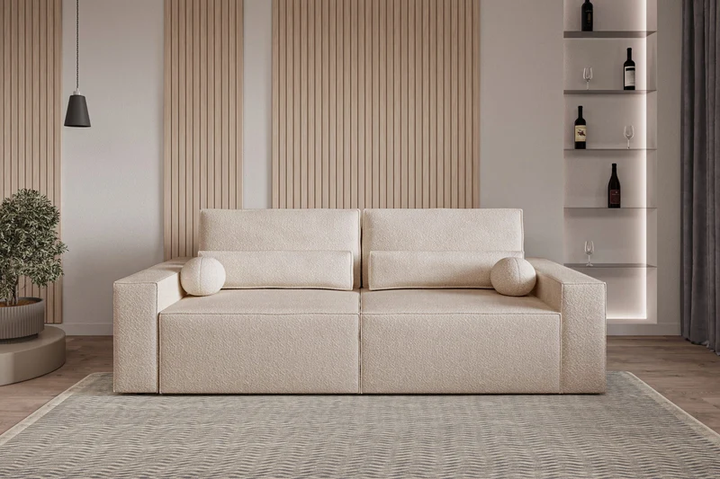 Schlafsofa – Brazil – 248 cm mit Bettkasten & Bouclé-Bezug