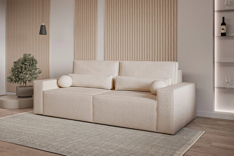 Schlafsofa – Brazil – 248 cm mit Bettkasten & Bouclé-Bezug