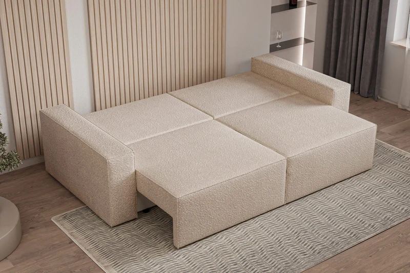 Schlafsofa – Brazil – 248 cm mit Bettkasten & Bouclé-Bezug