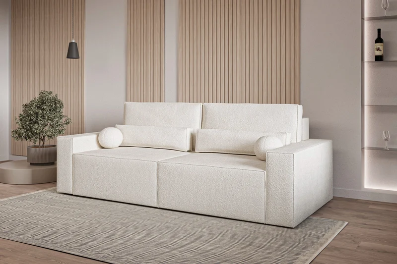 Schlafsofa – Brazil – 248 cm mit Bettkasten & Bouclé-Bezug