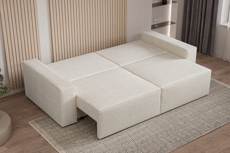 Schlafsofa – Brazil – 248 cm mit Bettkasten & Bouclé-Bezug