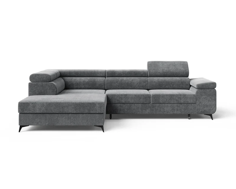 Ecksofa – Ostin – 290 cm mit Bettkasten & verstellbaren Kopfstützen