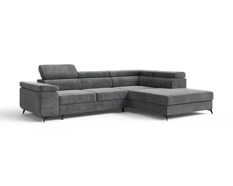 Ecksofa – Ostin – 290 cm mit Bettkasten & verstellbaren Kopfstützen