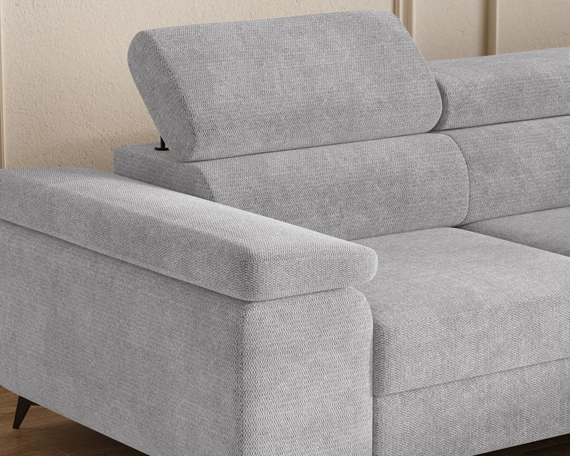 Ecksofa – Ostin – 290 cm mit Bettkasten & verstellbaren Kopfstützen