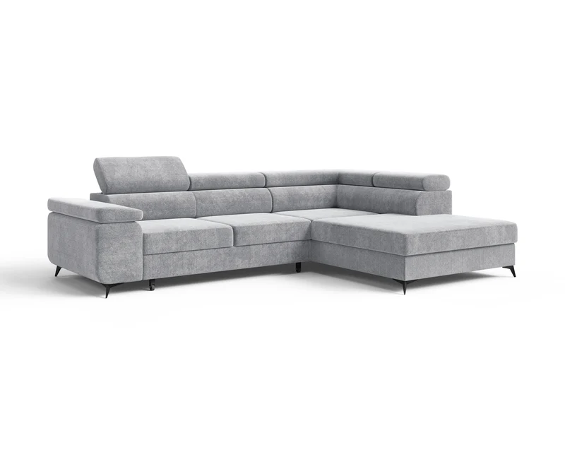 Ecksofa – Ostin – 290 cm mit Bettkasten & verstellbaren Kopfstützen