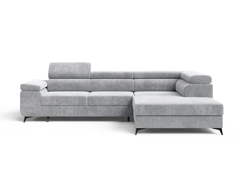 Ecksofa – Ostin – 290 cm mit Bettkasten & verstellbaren Kopfstützen
