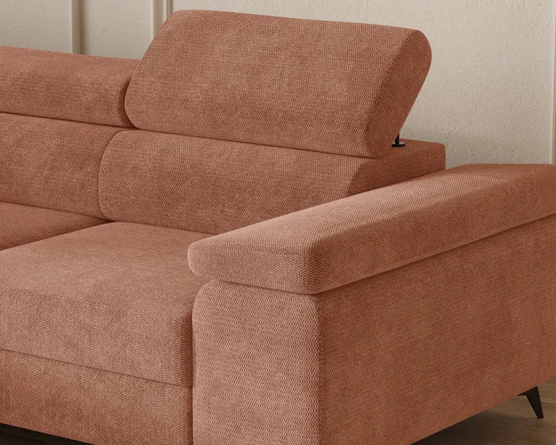 Ecksofa – Ostin – 290 cm mit Bettkasten & verstellbaren Kopfstützen