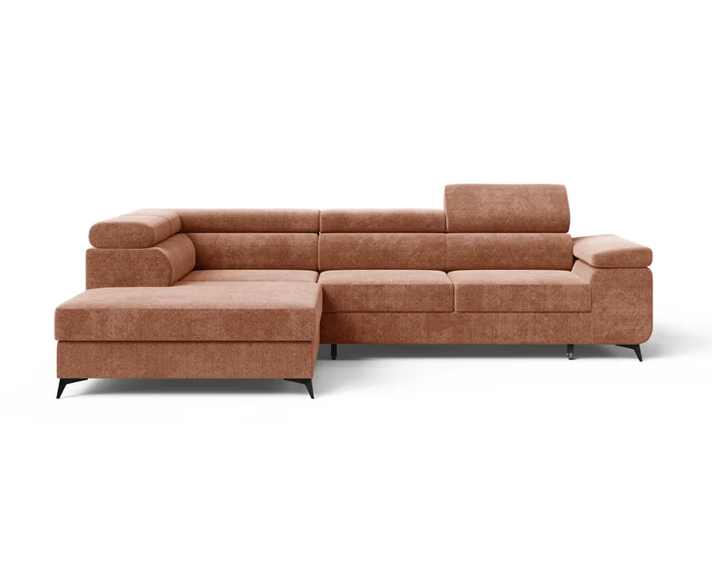 Ecksofa – Ostin – 290 cm mit Bettkasten & verstellbaren Kopfstützen