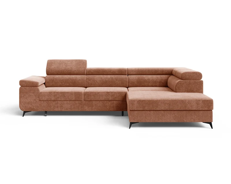 Ecksofa – Ostin – 290 cm mit Bettkasten & verstellbaren Kopfstützen