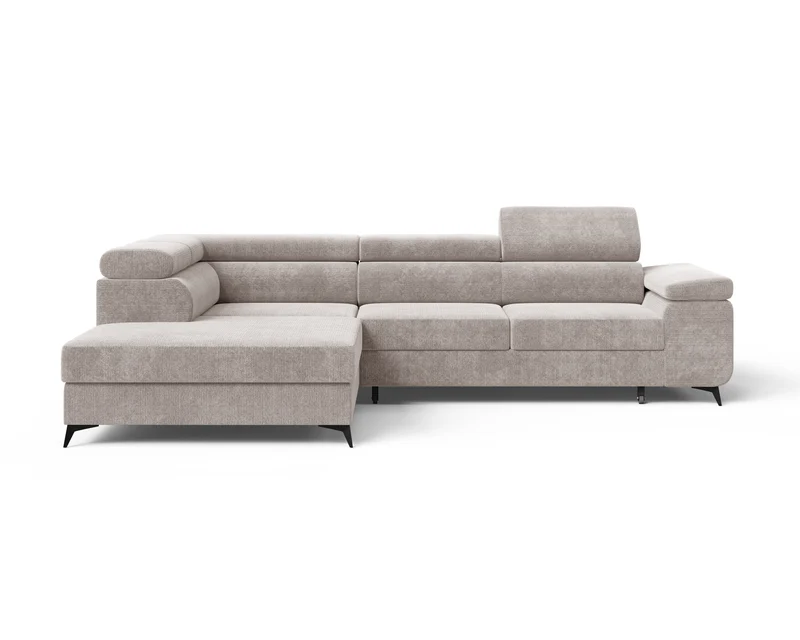 Ecksofa – Ostin – 290 cm mit Bettkasten & verstellbaren Kopfstützen