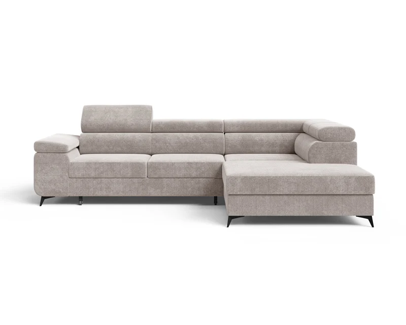 Ecksofa – Ostin – 290 cm mit Bettkasten & verstellbaren Kopfstützen