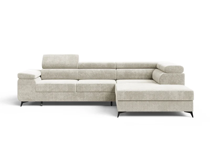 Ecksofa – Ostin – 290 cm mit Bettkasten & verstellbaren Kopfstützen
