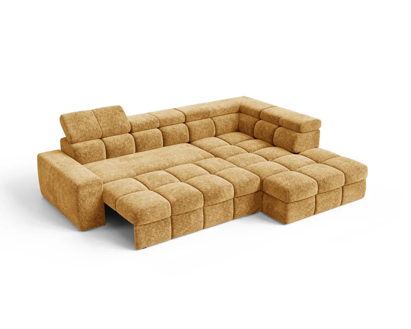 Ecksofa – Bianco – Modernes Schlafsofa 305 cm mit Bettkasten