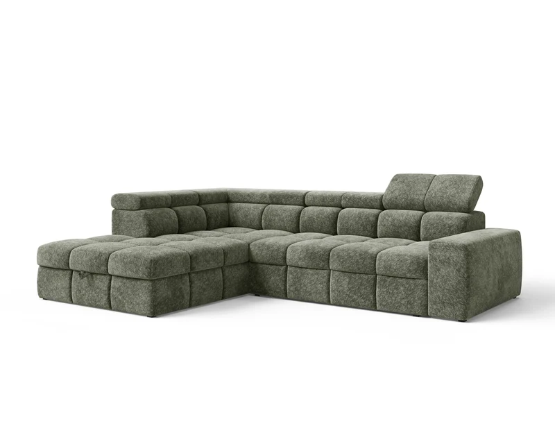 Ecksofa – Bianco – Modernes Schlafsofa 305 cm mit Bettkasten