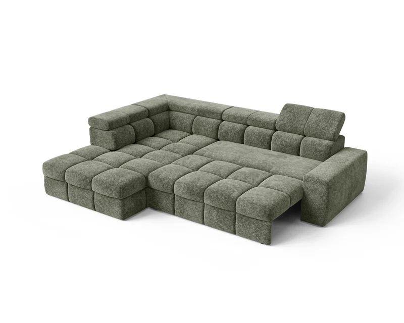 Ecksofa – Bianco – Modernes Schlafsofa 305 cm mit Bettkasten