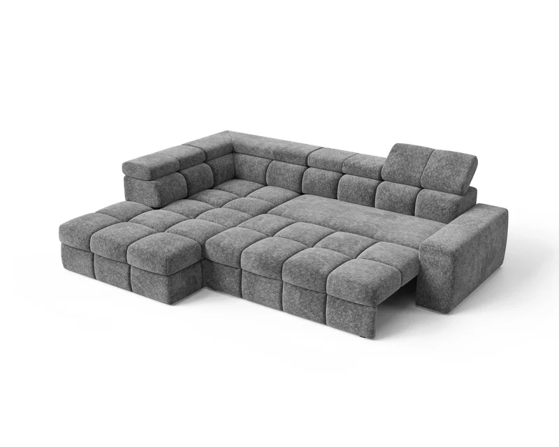 Ecksofa – Bianco – Modernes Schlafsofa 305 cm mit Bettkasten