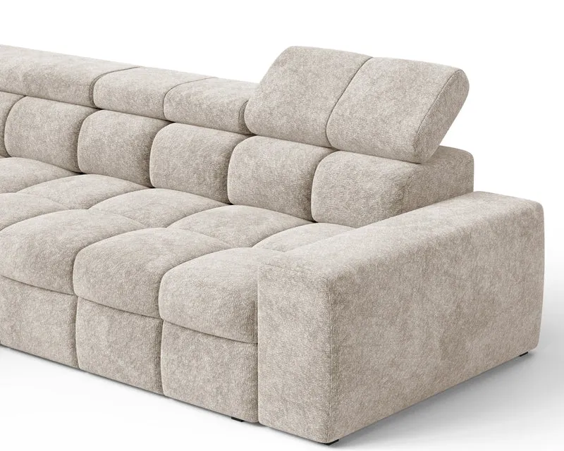 Ecksofa – Bianco – Modernes Schlafsofa 305 cm mit Bettkasten