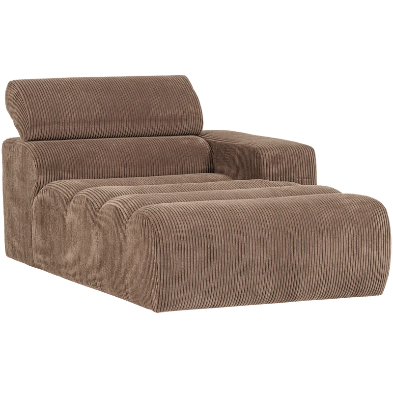 Novi chaise longue element armlehne rechts kord taupe