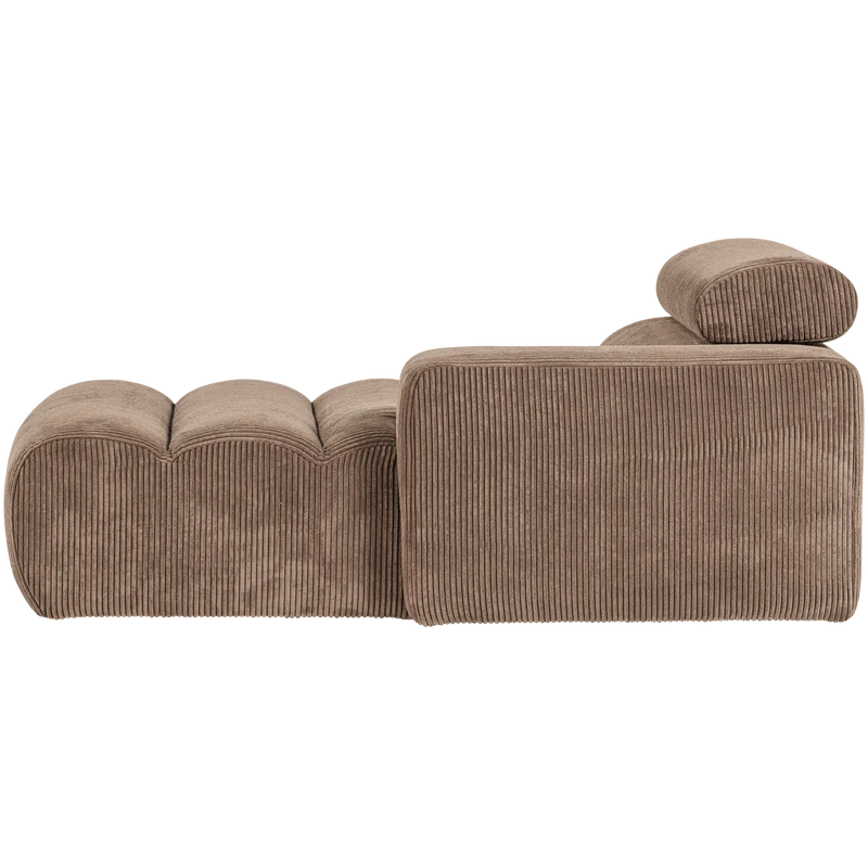 Novi chaise longue element armlehne rechts kord taupe