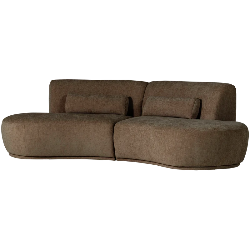 Batavier halbrundes Sofa 4-Sitzer Samt melange braun