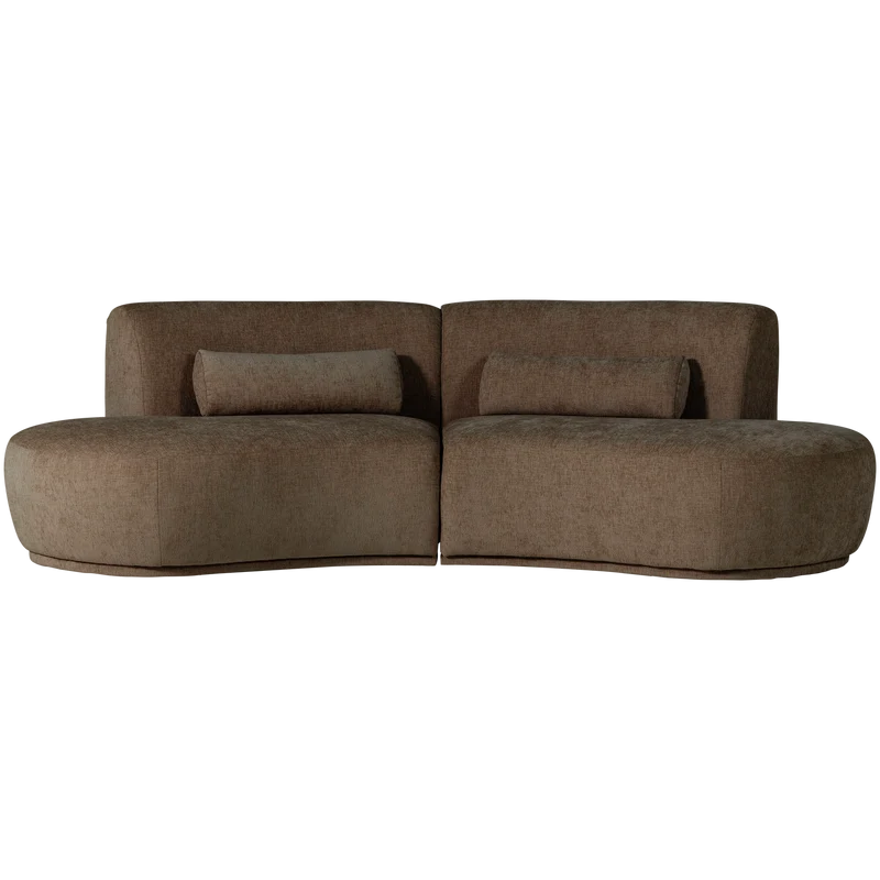 Batavier halbrundes Sofa 4-Sitzer Samt melange braun