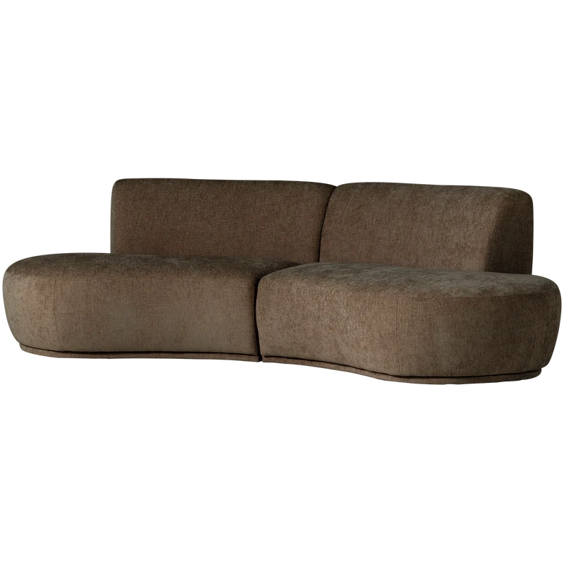 Batavier halbrundes Sofa 4-Sitzer Samt melange braun