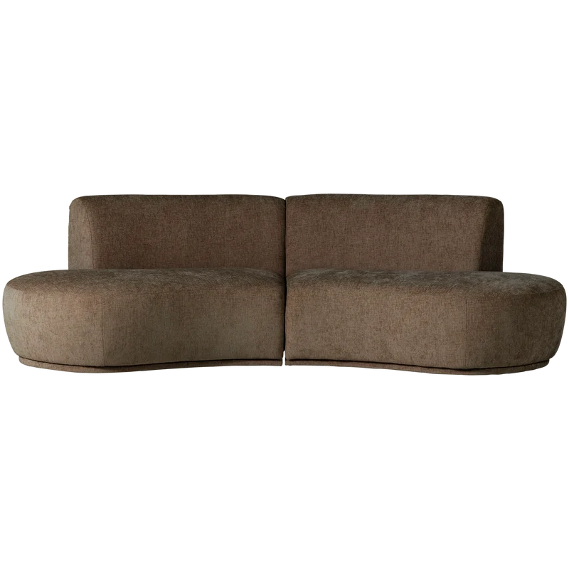 Batavier halbrundes Sofa 4-Sitzer Samt melange braun