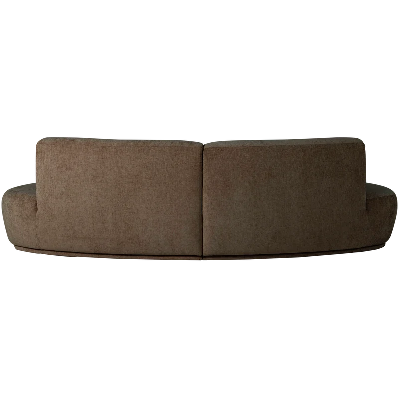Batavier halbrundes Sofa 4-Sitzer Samt melange braun