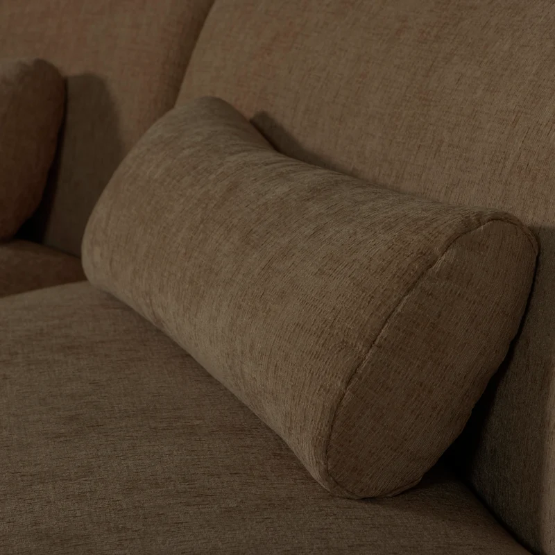 Batavier halbrundes Sofa 4-Sitzer Samt melange braun