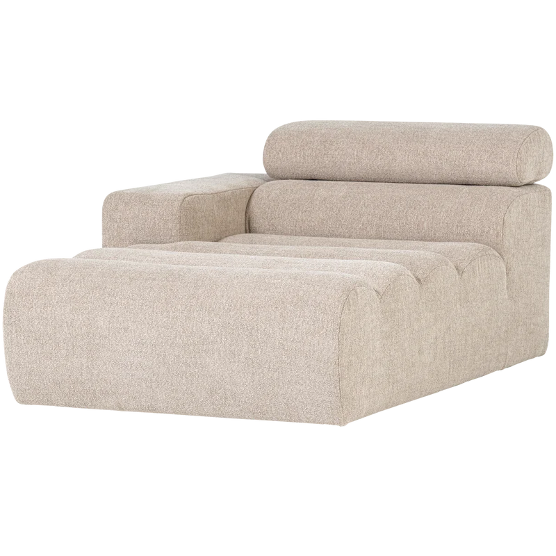 Novi Chaiselongue Element Arm links Bouclé Natur
