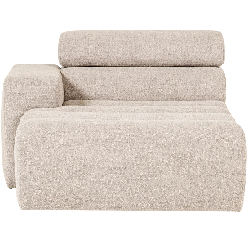 Novi Chaiselongue Element Arm links Bouclé Natur