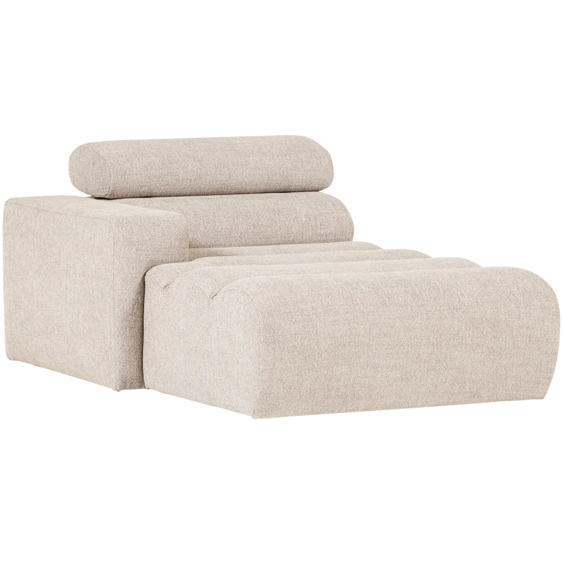 Novi Chaiselongue Element Arm links Bouclé Natur