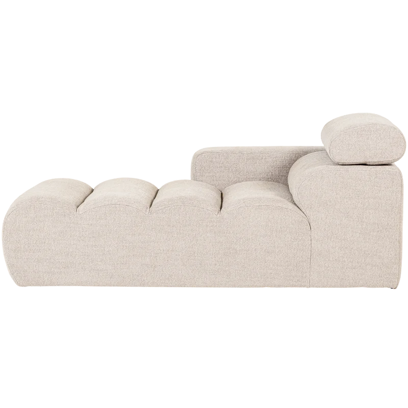 Novi Chaiselongue Element Arm links Bouclé Natur