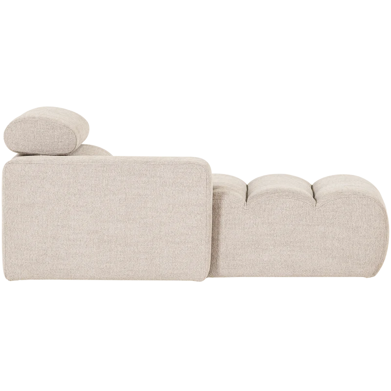 Novi Chaiselongue Element Arm links Bouclé Natur