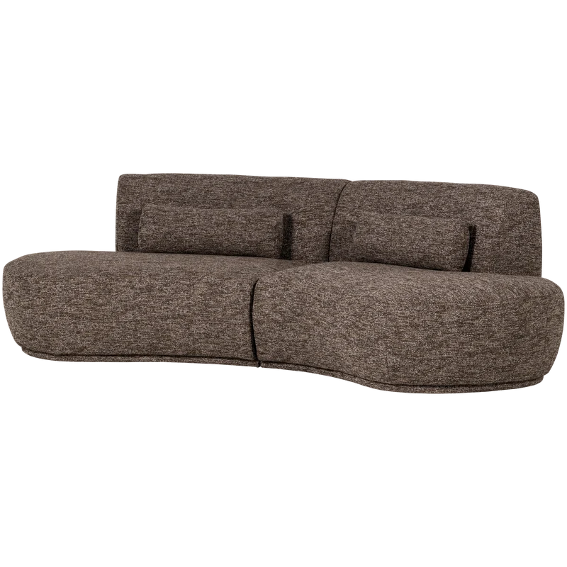 Batavier halbrundes Sofa 4-Sitzer braun melange