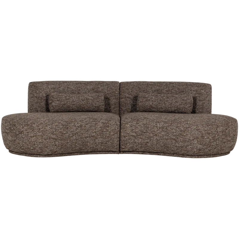 Batavier halbrundes Sofa 4-Sitzer braun melange