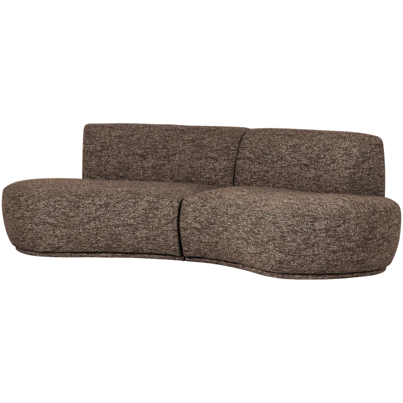 Batavier halbrundes Sofa 4-Sitzer braun melange