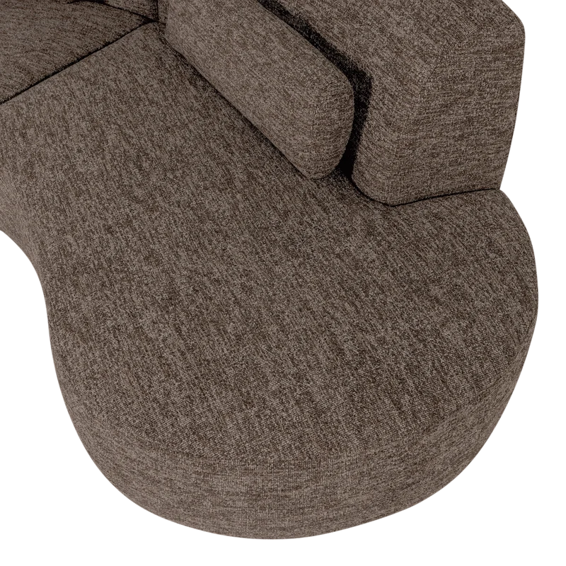 Batavier halbrundes Sofa 4-Sitzer braun melange
