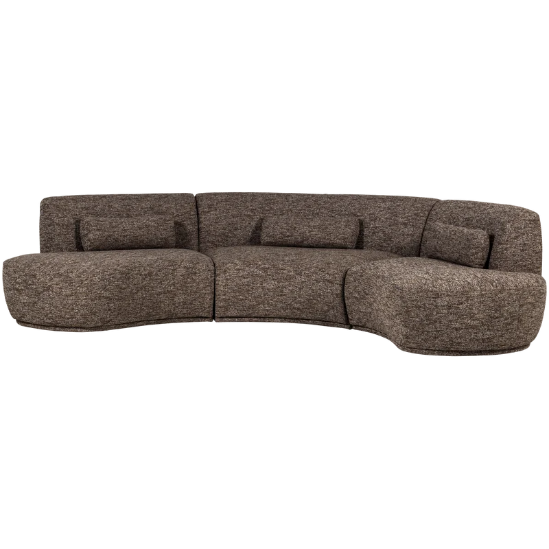 Batavier halbrundes Sofa 6-Sitzer braun melange