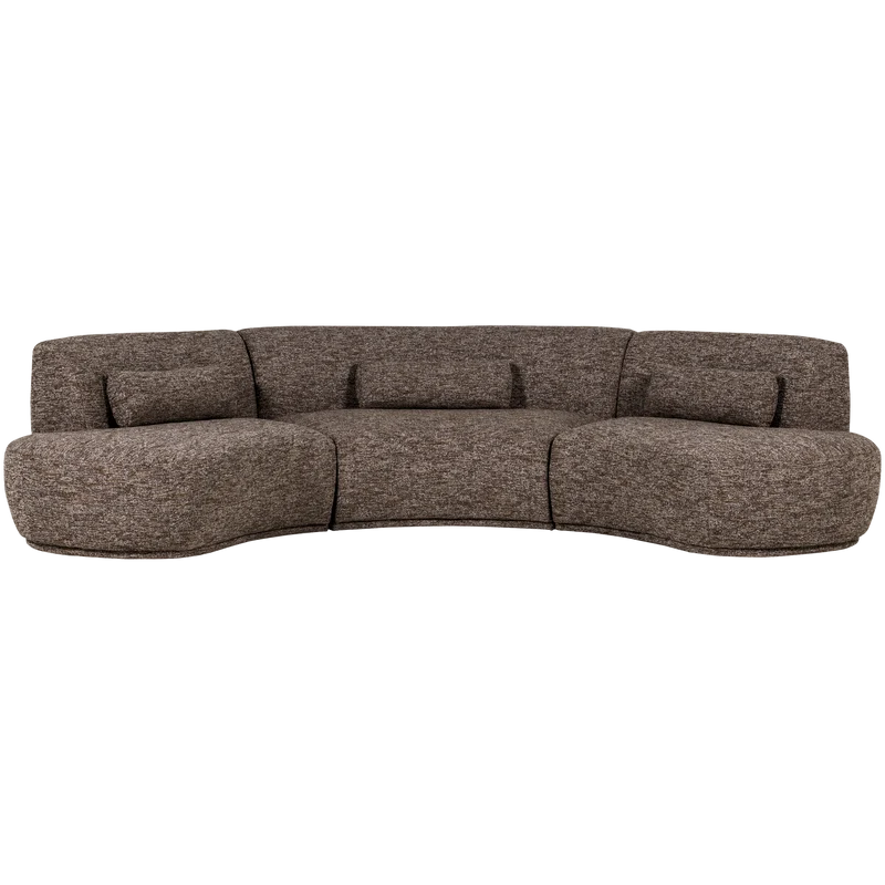 Batavier halbrundes Sofa 6-Sitzer braun melange