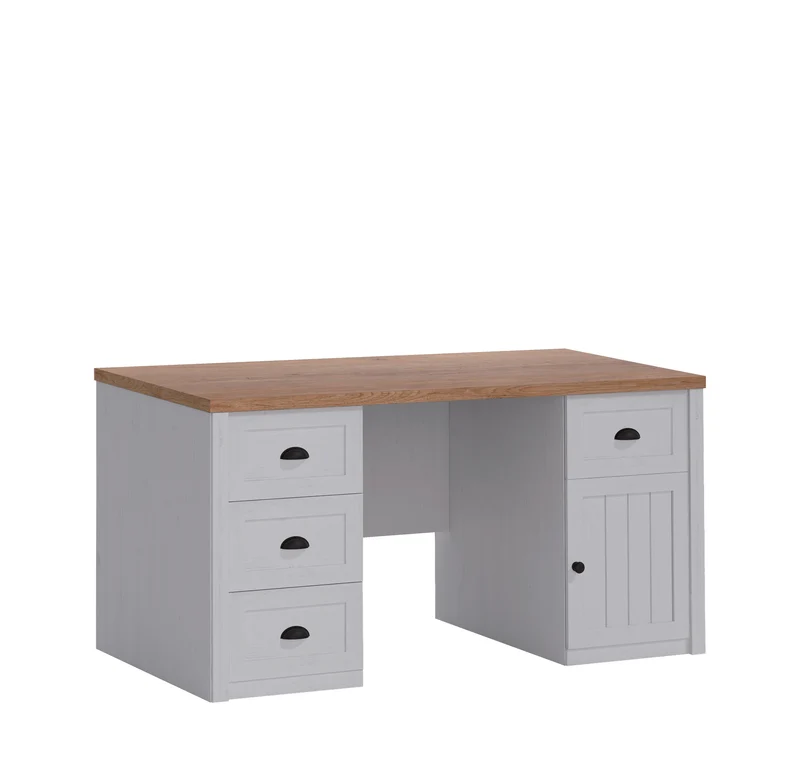 Portivo Stilvoller Schreibtisch im Landhausstil mit Stauraum und 4 Schubladen